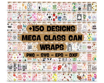 Libbey Glass Can Bundle 16oz Glass Can Svg / Libbey Glass Can Wrap / Glass Cup Bunde Svg Files per Cricut & Silhouette Cameo / Vetreria in formato SVG