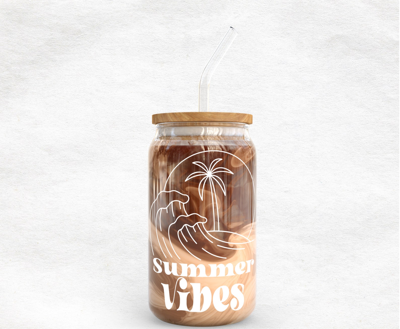 Summer Vibes Glass Cup Svg Summer Beach Libbey Glass Can Wrap Bundle ...
