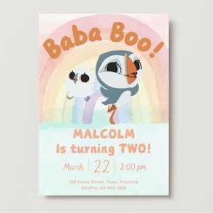 Invitation anniversaire rocher macareux