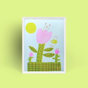 Risograph Print Poster in A4 -Spring