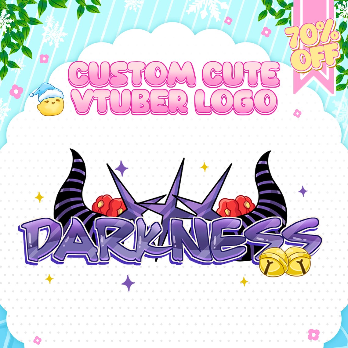 Custom Vtuber Logo, Pngtuber Logo, Custom Logo, Cute Kawaii Logo