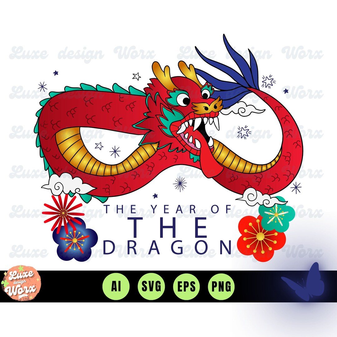 Chinese New Year 2024 Svg Dragon 2024 Svg Chinese Zodiac 2024 Png Year
