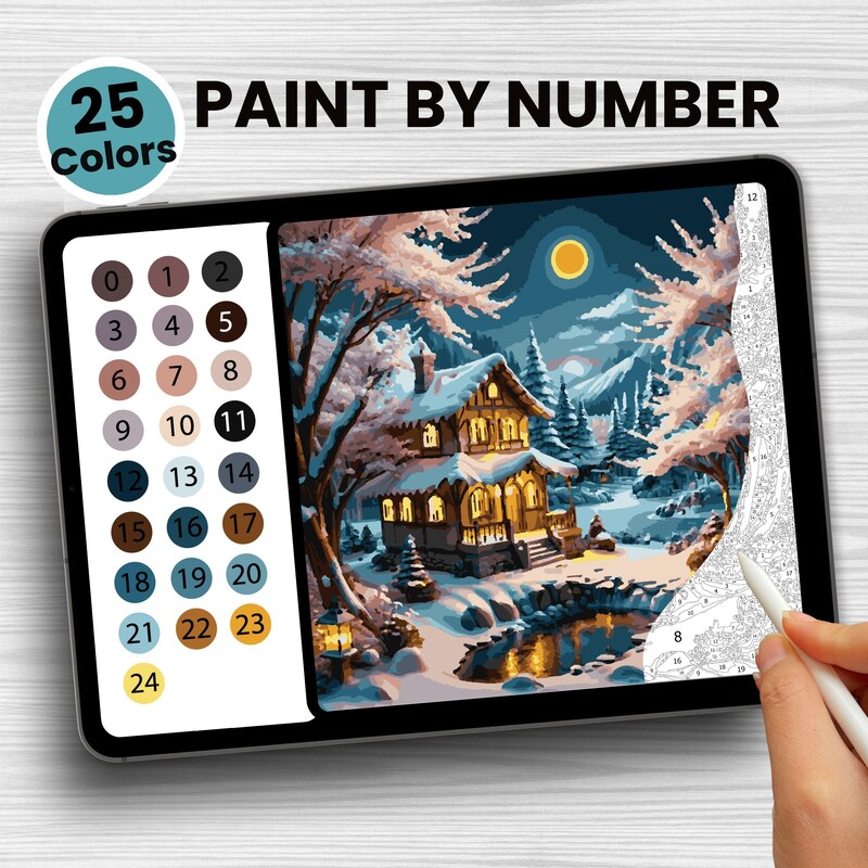 Winter Paint by Number - Etsy