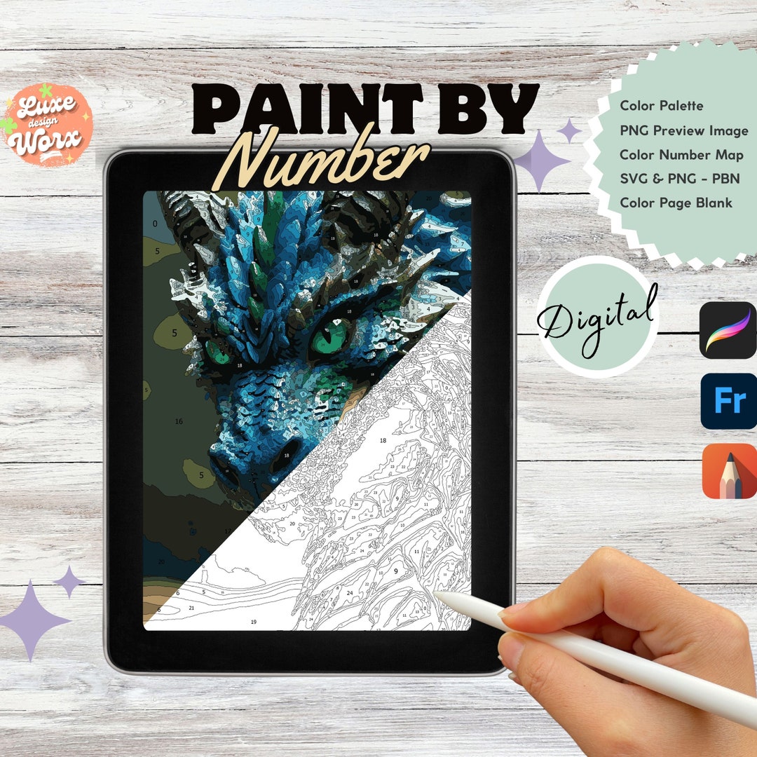 Printable Paint By Numbers Dragon Templates