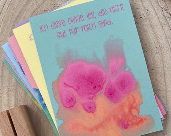 Colorful affirmation cards, inspirational mindfulness cards for self-love and motivation