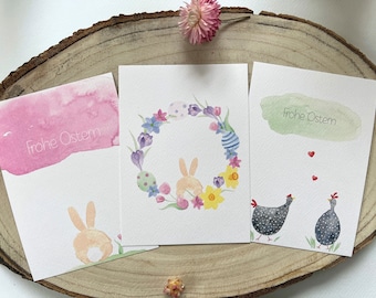 Colorful Easter cards for Easter greetings, postcards with different motifs as a gift idea for Easter, Easter gifts as a set or individually, A6