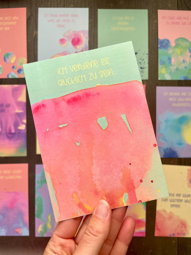Colorful affirmation cards, inspiring mindfulness cards for self-love and motivation image 14