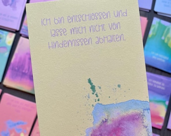 Colorful affirmation cards, inspiring mindfulness cards for self-love and motivation