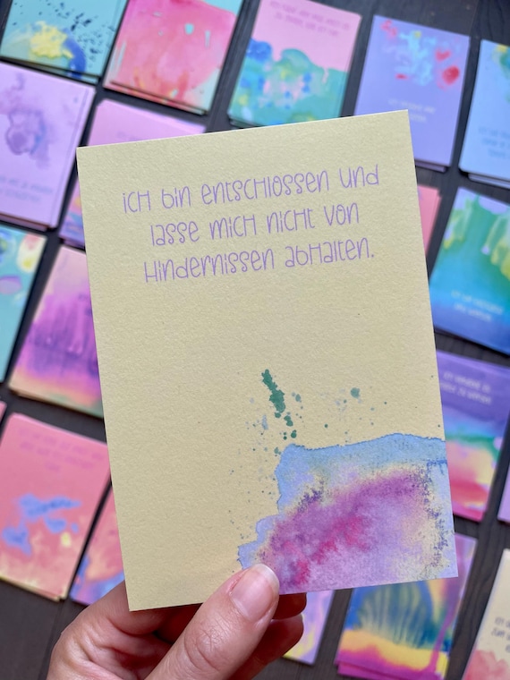 Bunte Affirmationskarten, Inspirierende Achtsamkeits Karten für Selbstliebe und Motivation