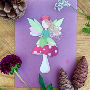 Glückwunschkarte für Kinder mit Feen-Motiv im Format A6, Postkarten als perfekte Geschenkidee für Kindergeburtstage im Format A6