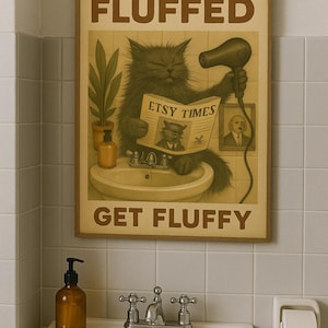 Custom Pet Poster , Dog Bathroom Art, Funny Bathroom Poster, Dog in Toilet, Dog Reading Newspaper on Toilet, Pet Owner Gift