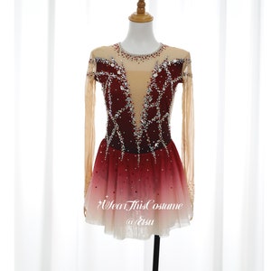 Customized Red Figure Skating Dress: Bespoke Competition Costume