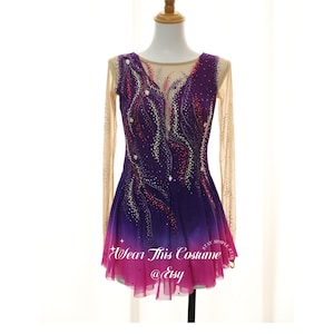 Individualisierbares lila Turnierkleid: Eiskunstlauf, Eistanz