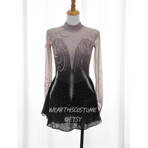 DARK Customized dress/ Costume/ Figure skating/ Ice dance/ Ice skate/ Leotard/ Acrobatic/ Roller skate/ Competition dress/ Bespoke costume