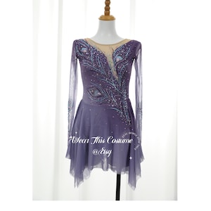 Personalisiertes Lila Eiskunstlaufkleid: Kostüm