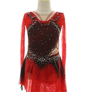 Customized Red Figure Skating Dress: Bespoke Competition Costume
