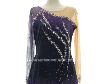 PURPLE Figure Skating Dress/ Customized Costume/ Ice Dance/ Ice Skating Dress/ Dance Dress/ Girl's Women's Dress