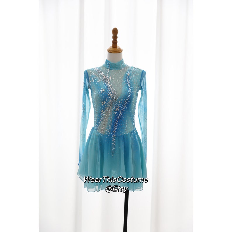 Blue Figure Skating Dress: Customized Ice Dance Costume