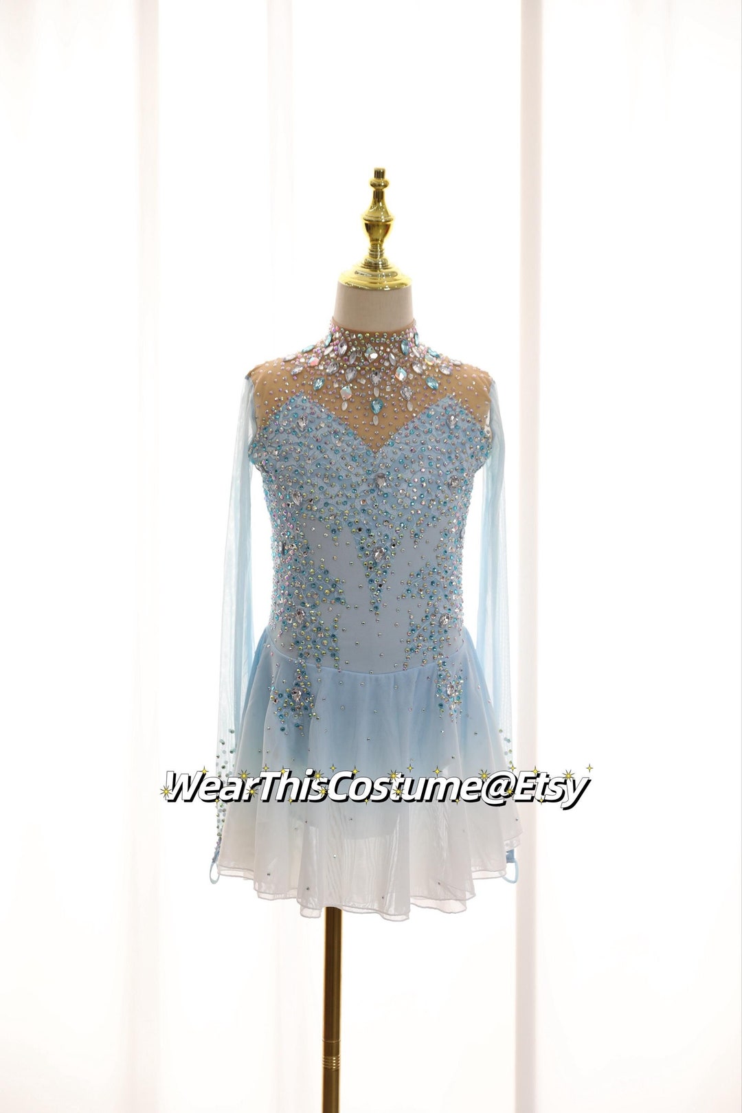 Custom Blue Figure Skating Dress: Bespoke Costume - Etsy