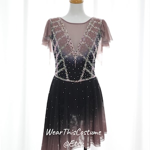 BROWN Customized dress/ Costume/ Figure skating/ Ice dance/ Ice skate/ Leotard/ Acrobatic/ Roller skate/ Competition dress/ Bespoke costume