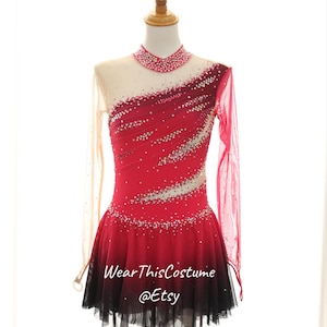 Customized Red Figure Skating Dress: Competition Costume