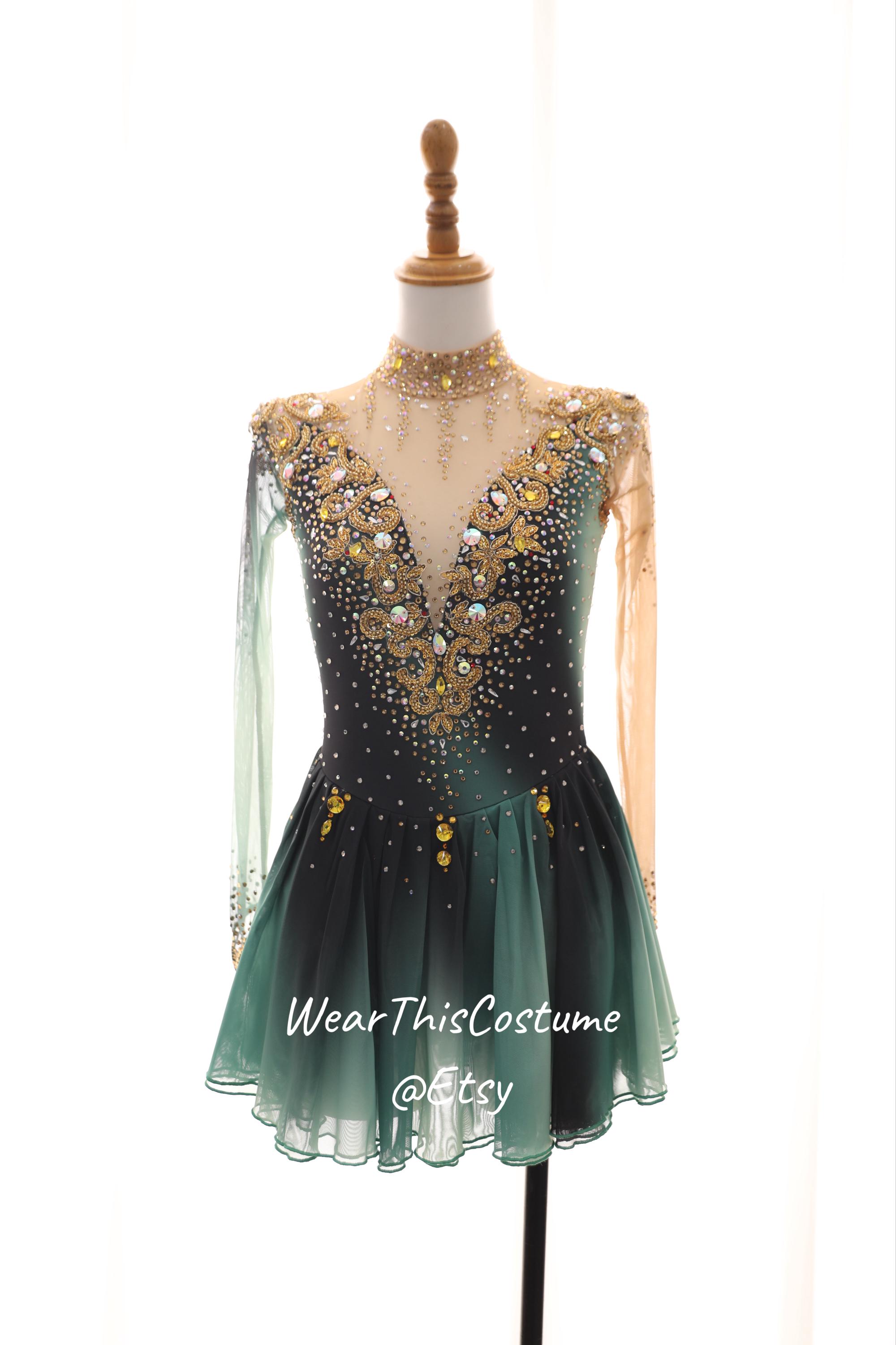 Emerald Green Ice Skating Dress - Etsy