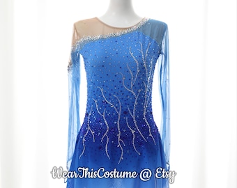 Customized Blue Figure Skating Dress: Competition Costume