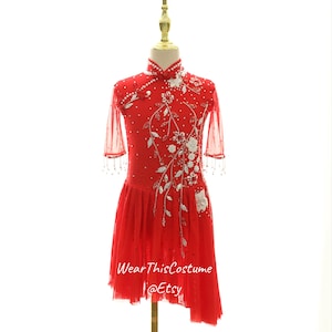 Red Customized Figure Skating Costume