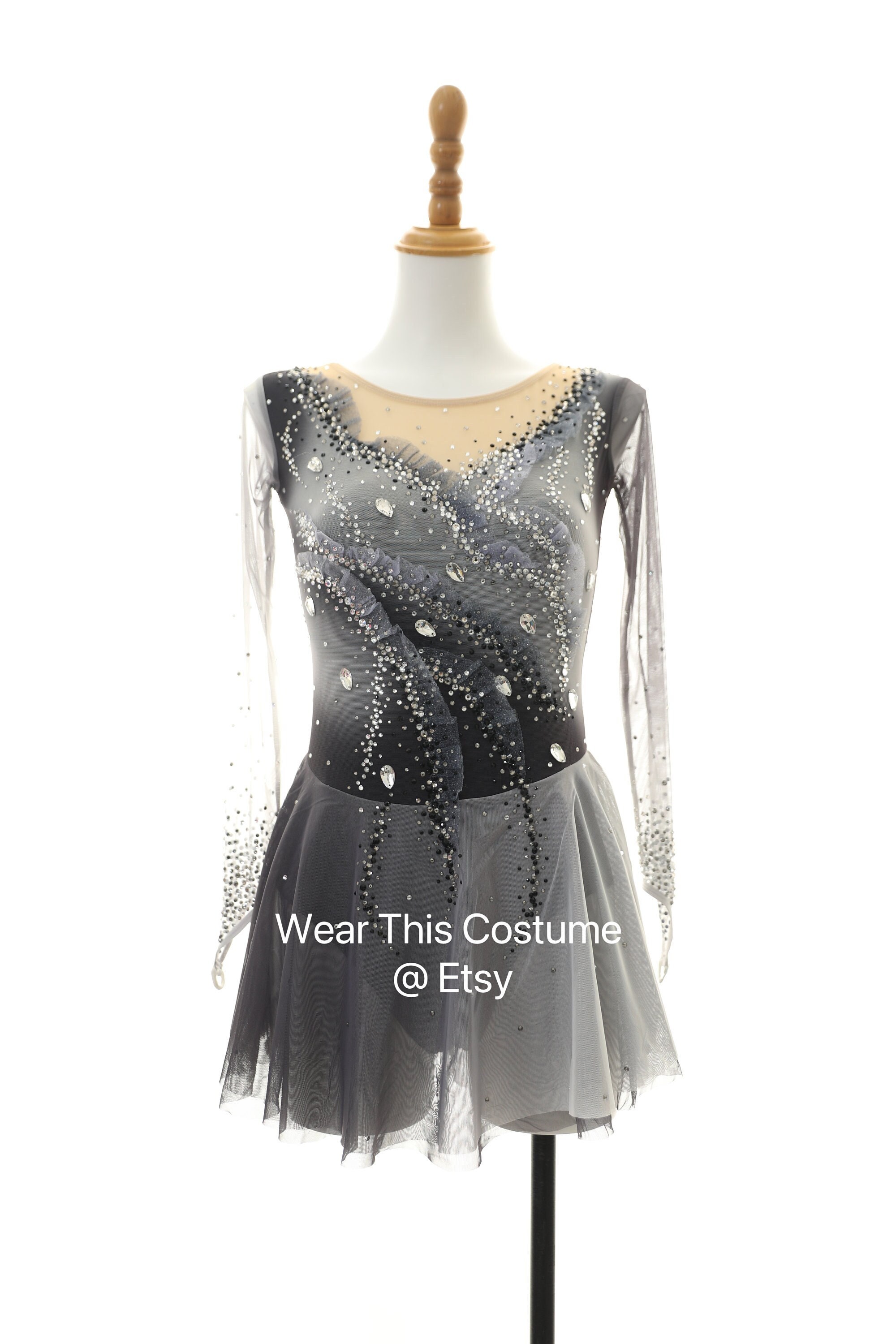 Gray Figure Skating Dress - Etsy