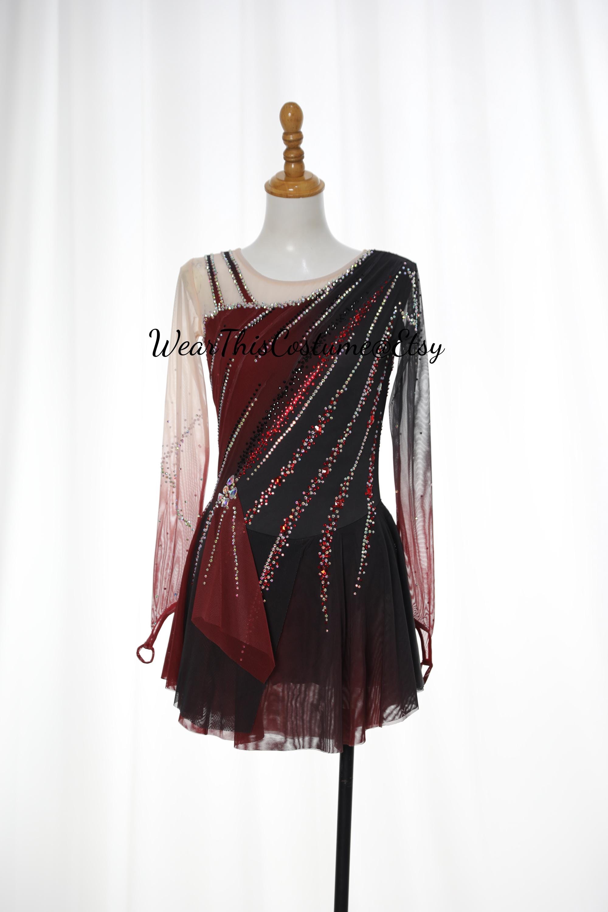 fitted lace wedding dress Amazon.com: Figure Skating Dress Women Girls Dance Performance Long Sleeve  Competition Handmade Clothing Dresses Skating Wear,Burgundy,16Years :  Clothing, Shoes & Jewelry