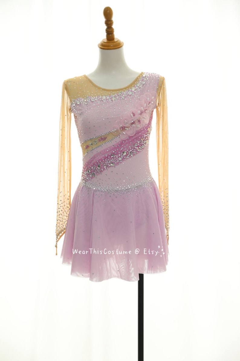 PINK Figure Skating Dress/ Customized Ice Dance Costume/ Ice Dance/ Roller Skating/ Unique Design/ Ice Skating Dress/ Custom Costume/ Dance