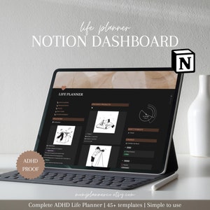Notion Life Planner Dashboard | Notion ADHD Planner Template | Notion Dashboard | Neurodivergent Planner | Complete Digital Notion Planner