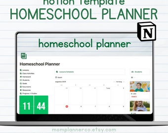 Notion Ultimate Homeschool Planner Template | ALL IN ONE Notion Template | Notion Dashboard | Digital Homeschooling Plan | Notion Calendar