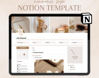 Life Planner Notion Dashboard | Ultimate Notion Template | Adhd Notion Planner | Digital Personal Planner | Minimalist Aesthetic ADHD proof