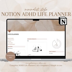 Notion Life Planner Dashboard | Notion ADHD Planner Template | Notion Dashboard | Neurodivergent Planner | Complete Digital Notion Planner