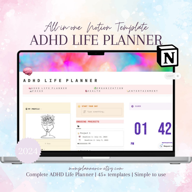 Notion Life Planner Dashboard | Notion ADHD Planner Template | Notion ...