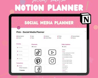 Notion Template Social Media Planner | Ultimate Content Planner | Content Calendar | Notion dashboard | Notion Social media manager Template