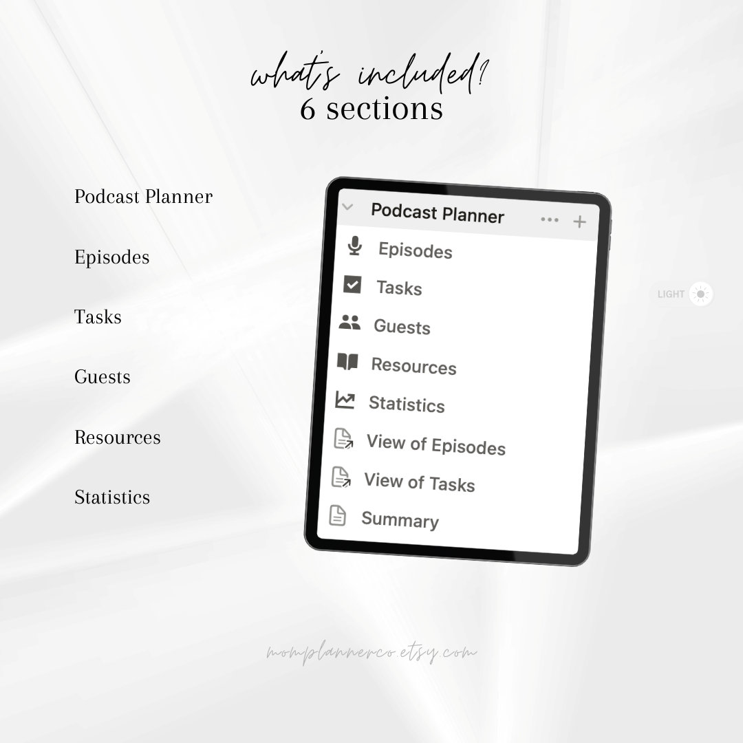 Notion Podcast Planner Template | Podcast Content Notion Dashboard ...