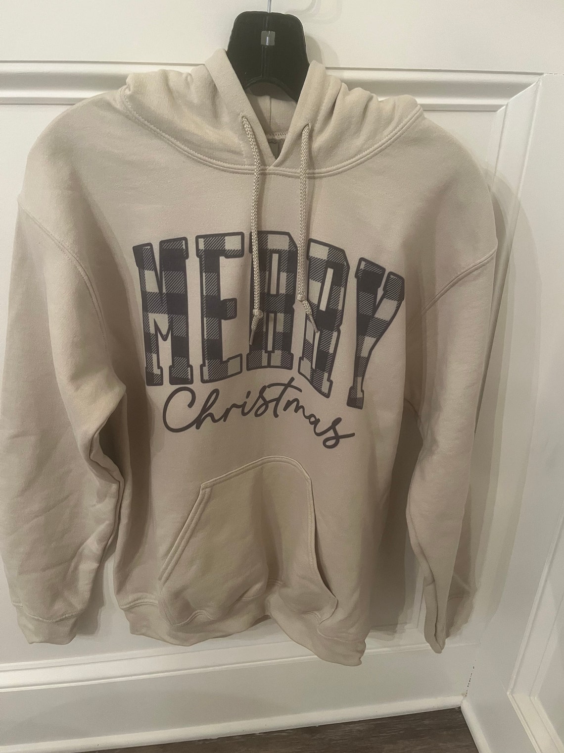 Custom Hoodie Plaid Christmas Hoodie Merry Christmas Hoodie - Etsy