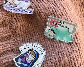 NEUROSPICY PIN BUNDLE - neurodivergent - adhd - autism - apparel - introvert - gift - school - pride