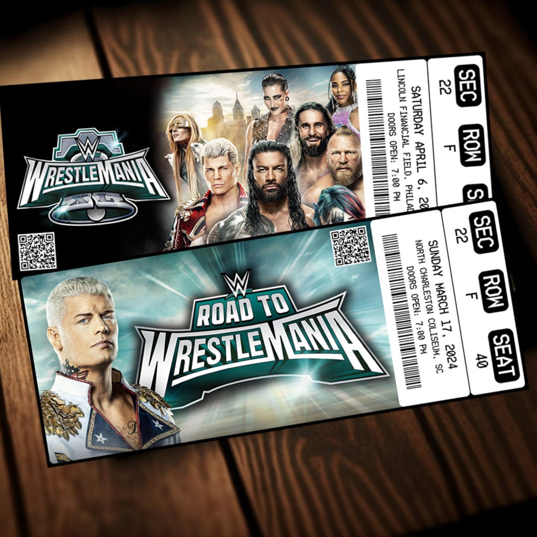 Printable WWE Wrestlemania XL Ticket Road to Wrestlemania Wrestling