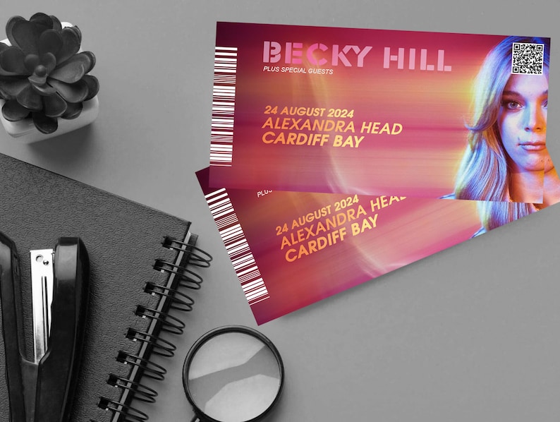 Printable Becky Hill Concert Ticket 2024 Tour All UK & Ireland Dates
