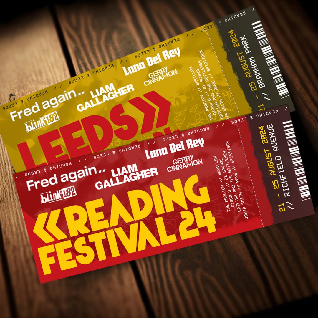 Printable Reading Festival Ticket Leeds Festival Ticket Concert Show