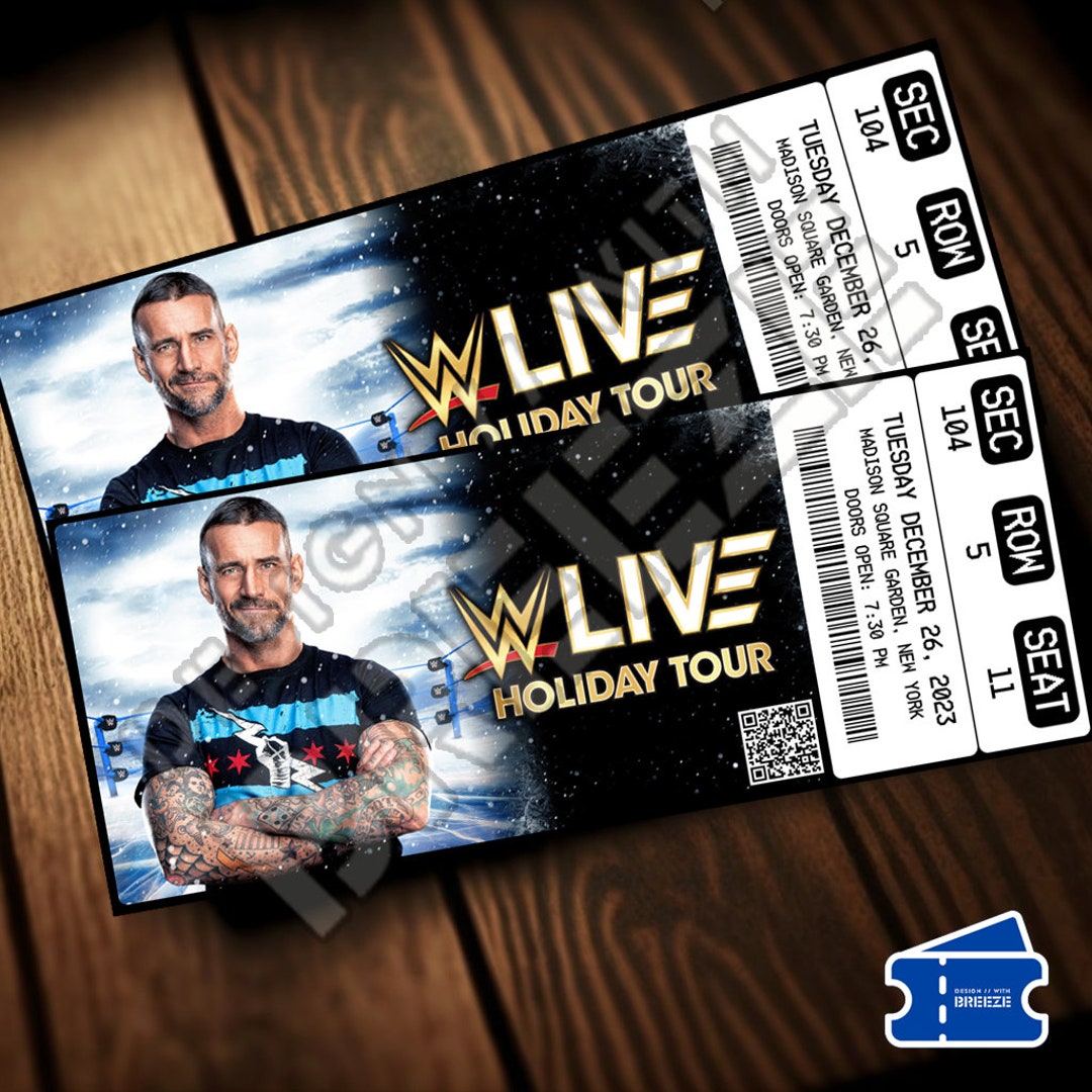 Printable WWE Tickets WWE Live Holiday Tour Ticket Wrestling Show Pass