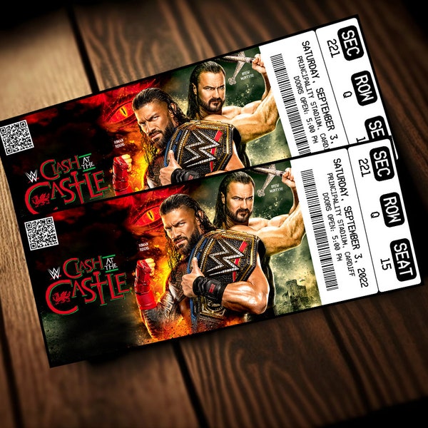 Wwe Reveal Ticket Etsy