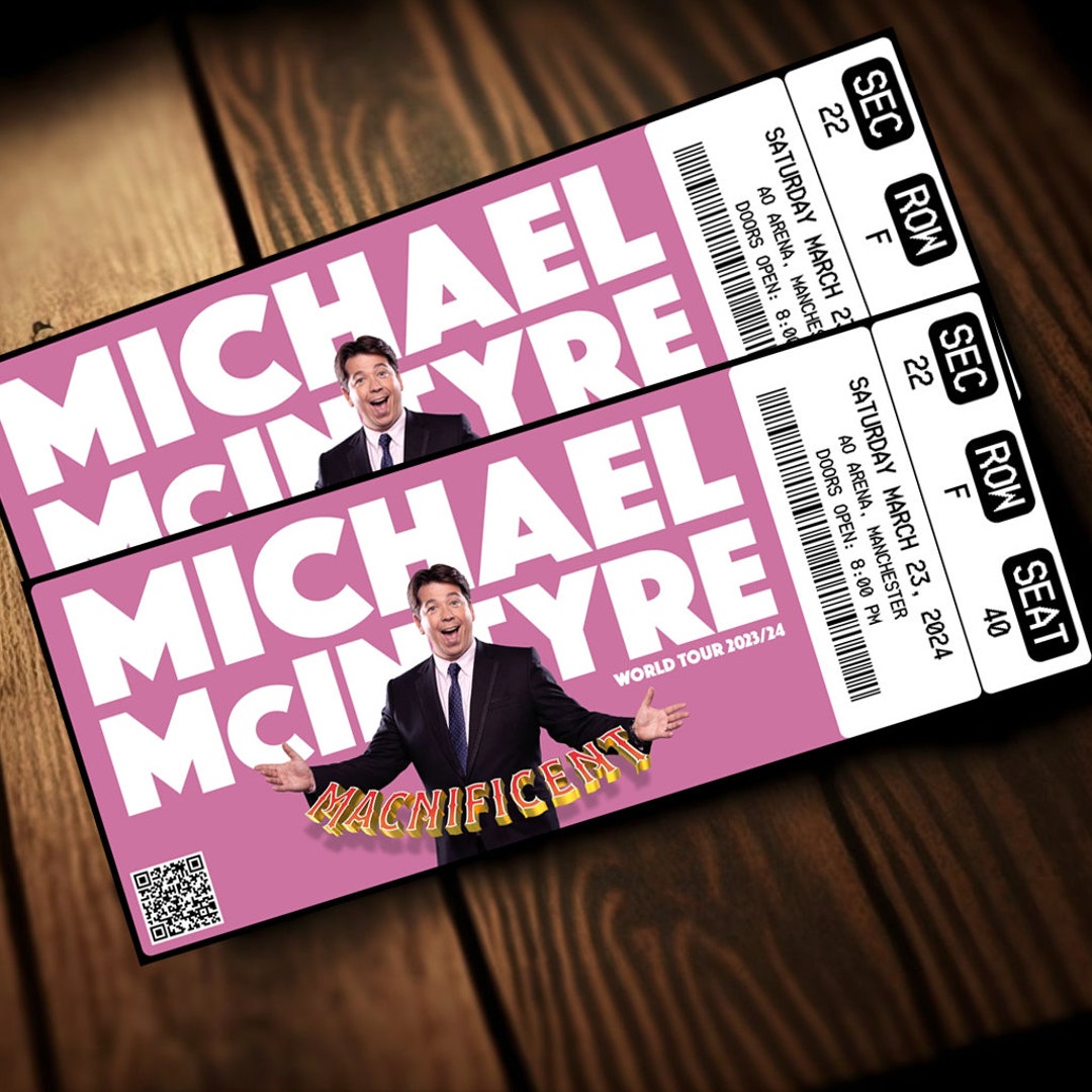 Printable Michael Mcintyre Ticket Macnificent Tour Live Etsy UK