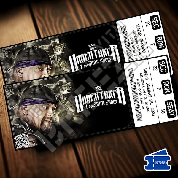 Printable Wwe Ticket Etsy