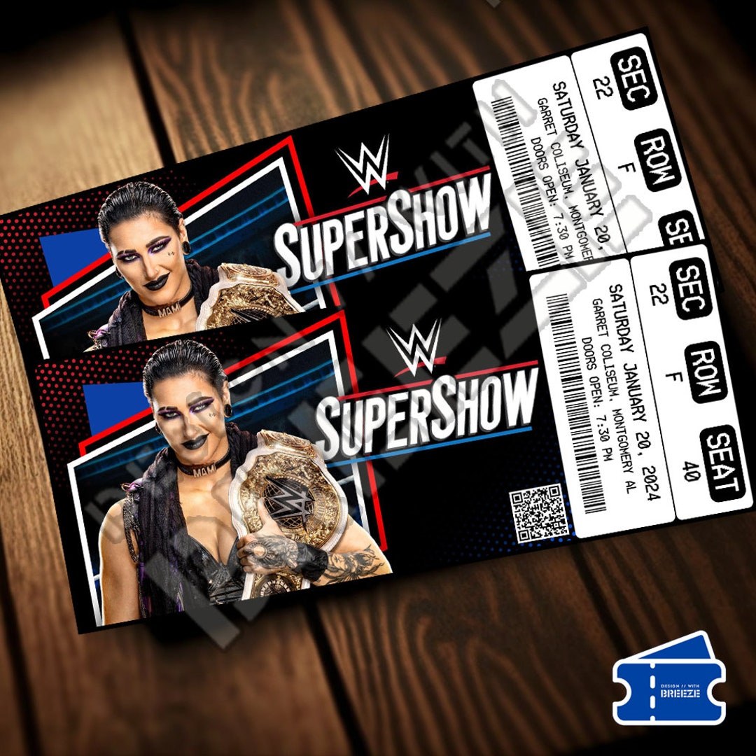 Printable WWE Ticket WWE Supershow Ticket 2024 Wrestling Show Pass