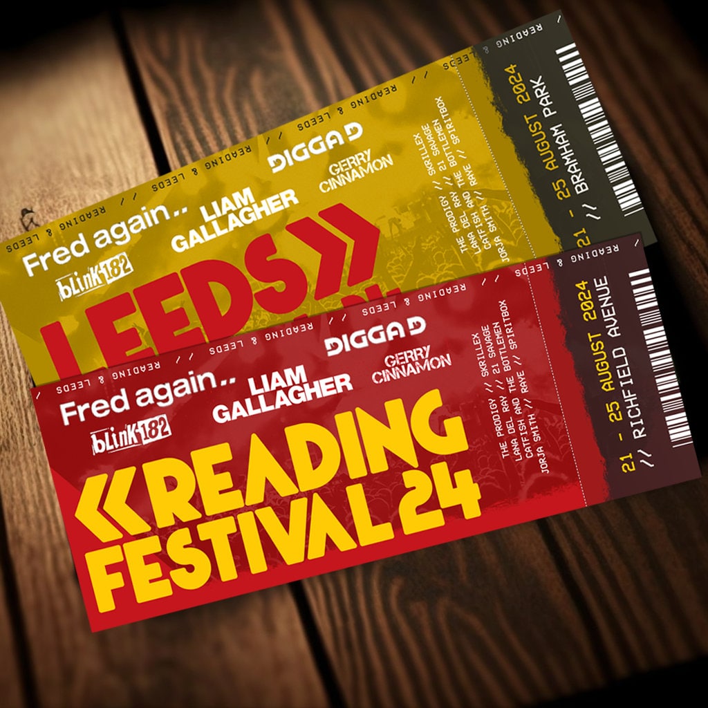 Printable Reading Festival Ticket Leeds Festival Ticket Etsy