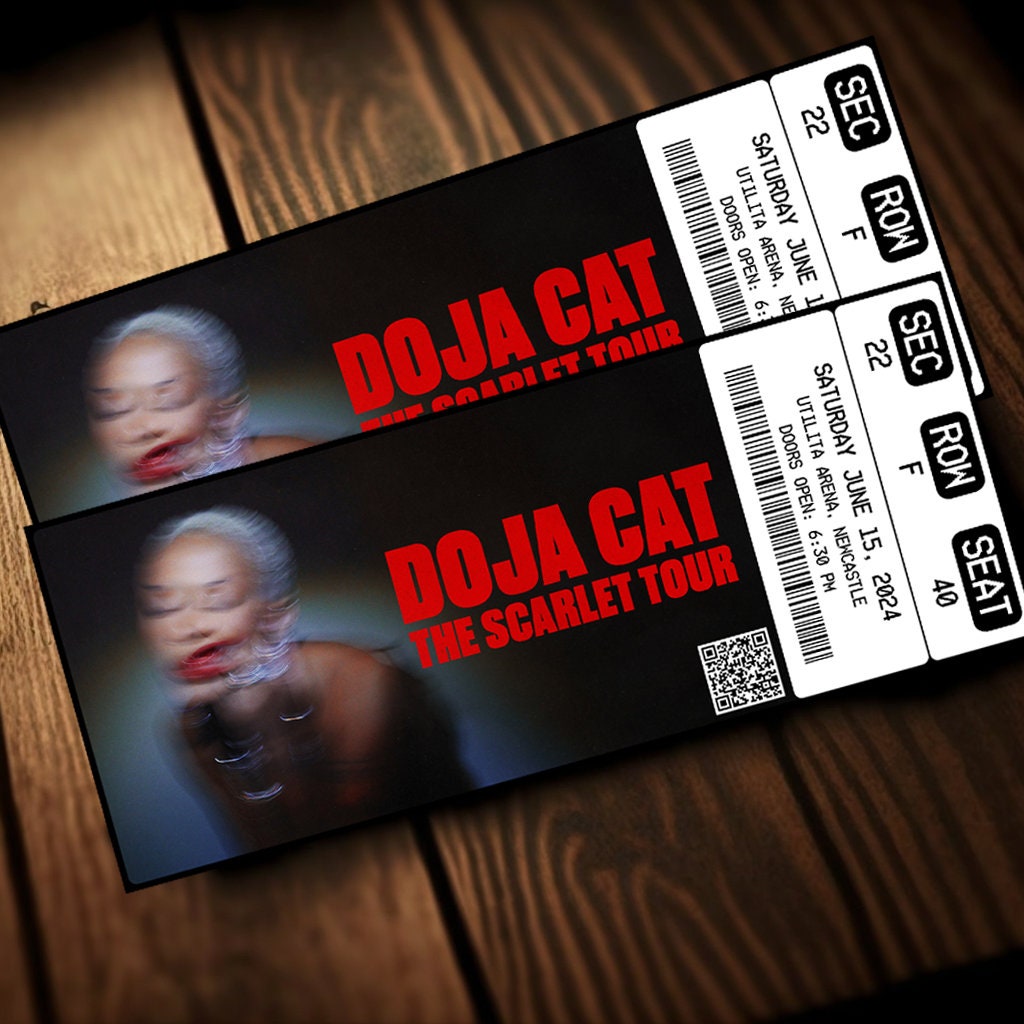 Printable Doja Cat Ticket the Scarlet Tour 2024 Music Etsy